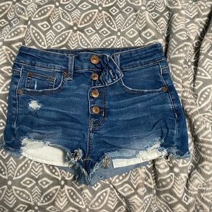 american eagle ripped jean shorts